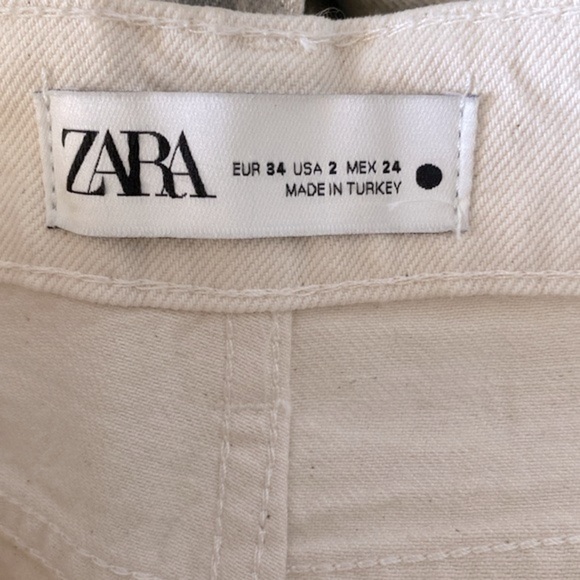 Zara Metallic Jeans NWOT Womens US 2 Silver The Boy Boy Fit Painted Blogger Fave - Picture 6 of 16